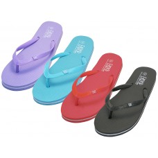 S8069L-A - Wholesale Women's "Easy USA" Soft Comfortable Rubber Zori/ Flip Flops (*Asst. Black, Purple, Red & Blue)